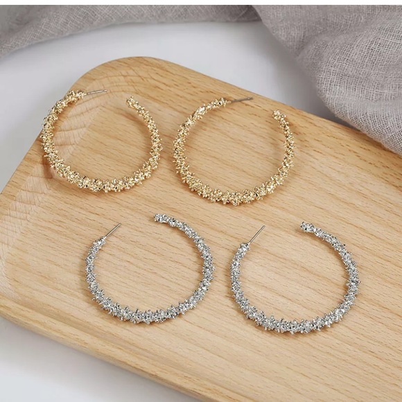 Simple Geometric Big Circle Drop Dangle Earrings - Picture 5 of 6